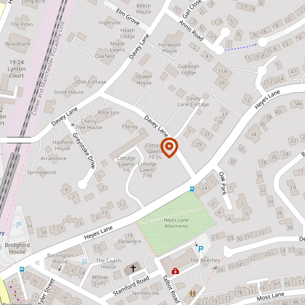 Map showing approximate location: Cottage Lawns, Heyes Lane, Alderley Edge, Wilmslow, Cheshire