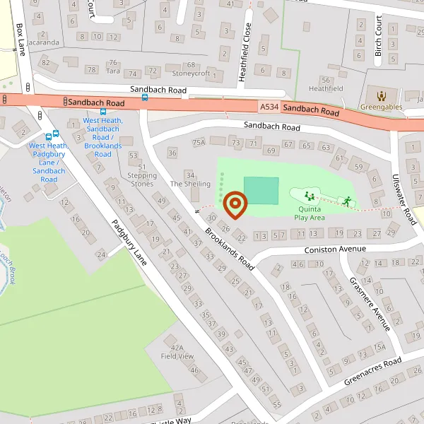 Map showing approximate location: 30, Brooklands Road, Congleton, CW12 4LU