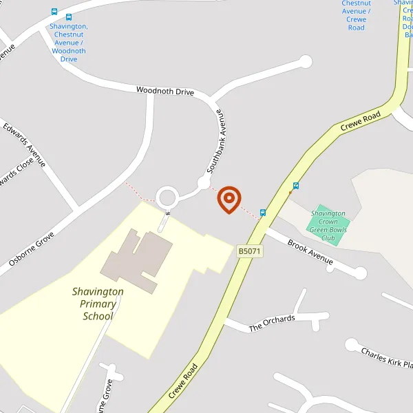 Map showing approximate location: 25, Southbank Avenue, Shavington, Crewe, Cheshire, CW2 5BP