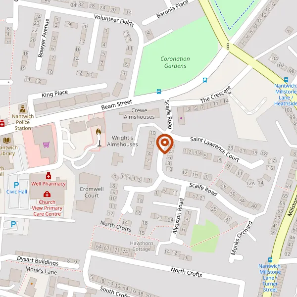 Map showing approximate location: Cromwell House, East View, Scaife Road, Nantwich, CW5 5NB