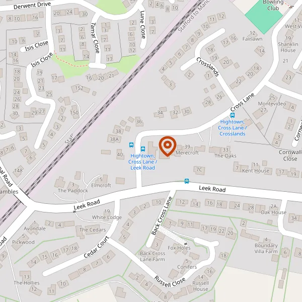 Map showing approximate location: 43, Cross Lane, Congleton, Cheshire, CW12 3JX