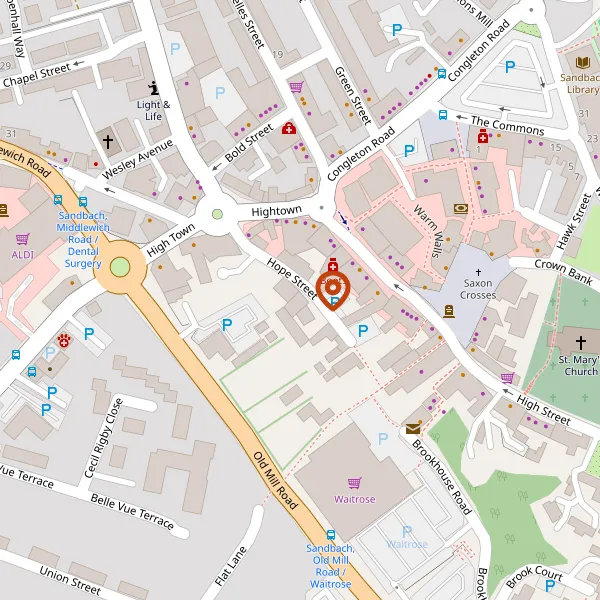 Map showing approximate location: Centaur House, Hope Street, Sandbach, CW11 1BA