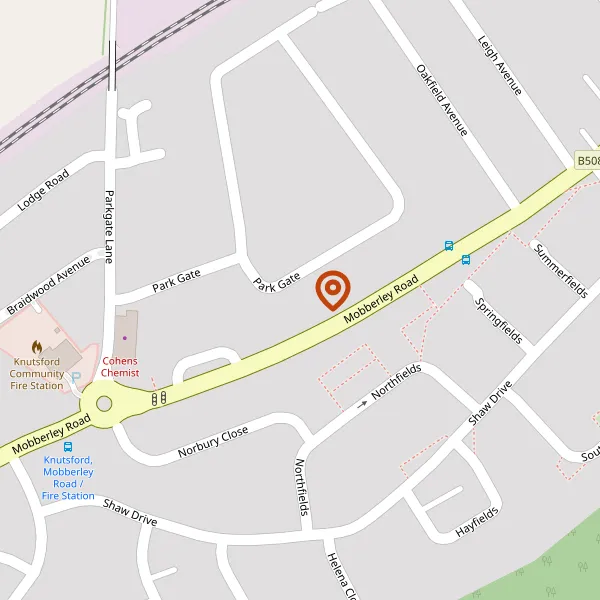 Map showing approximate location: 17, Parkgate, Knutsford, Cheshire, WA16 8HD