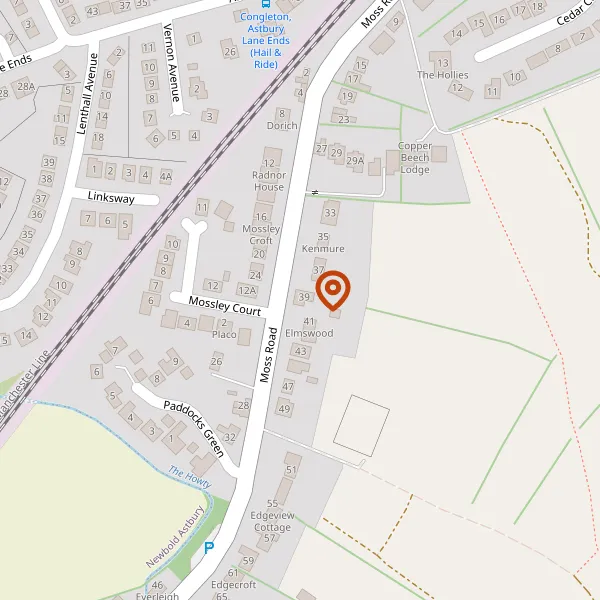 Map showing approximate location: 53, Moss Road, Congleton, CW12 3BN