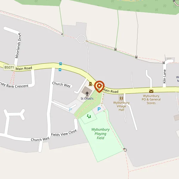 Map showing approximate location: St Chads Chapel, Main Road, Wybunbury, Cheshire, CW5 7NA