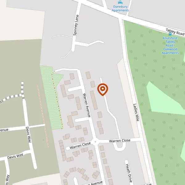 Map showing approximate location: 64, Warren Avenue, Knutsford, Cheshire, WA16 0AJ