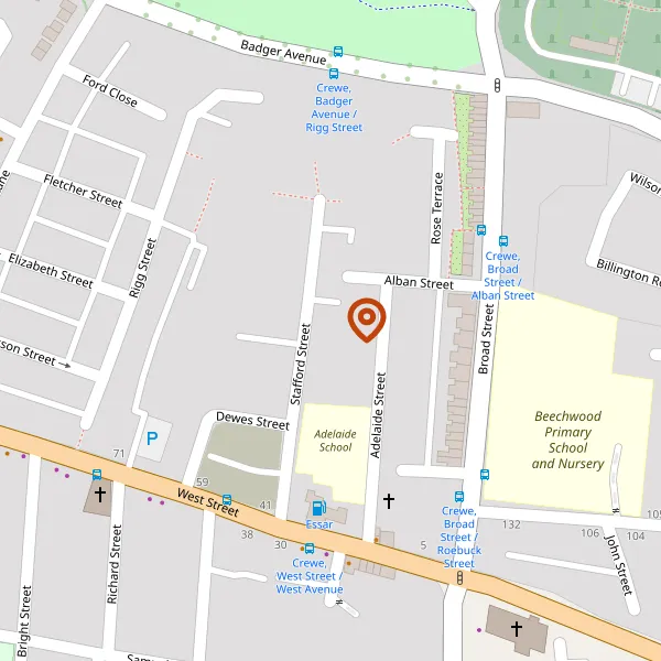 Map showing approximate location: 37, Stafford Street, Crewe, Cheshire East, CW1 3DU