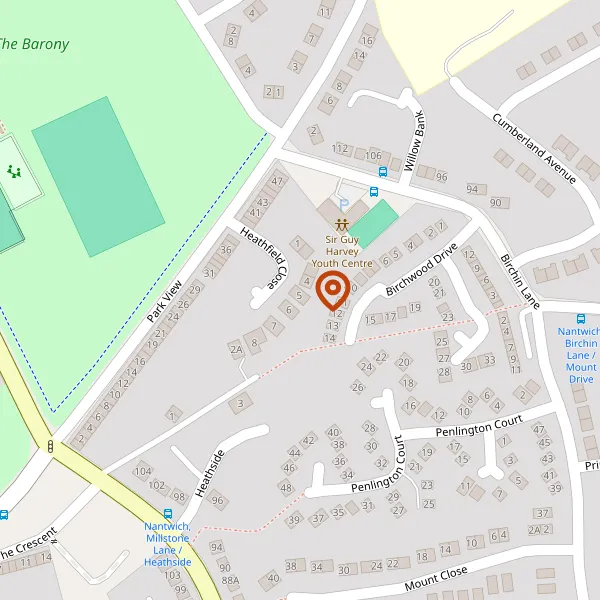 Map showing approximate location: 7, Heathfield Close, Nantwich, Cheshire, CW5 6ER