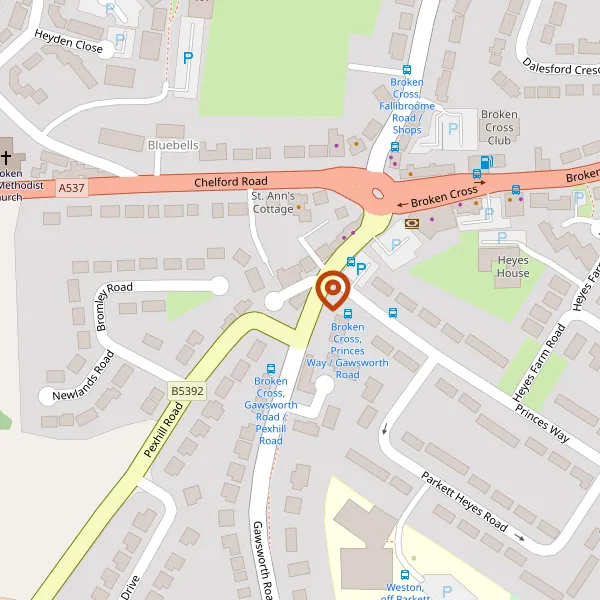 Map showing approximate location: 2, Gawsworth Road, Macclesfield, Cheshire, SK11 8UE