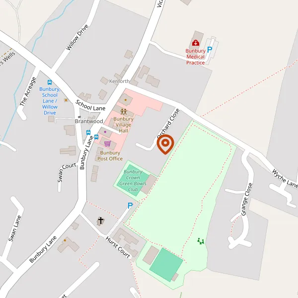 Map showing approximate location: Former Bunbury Methodist Church Site, Bunbury Lane, Bunbury, CW6 9QP