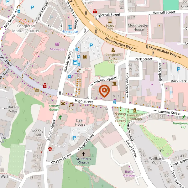 Map showing approximate location: 13 High Street, Congleton, Cheshire, CW12 1BN