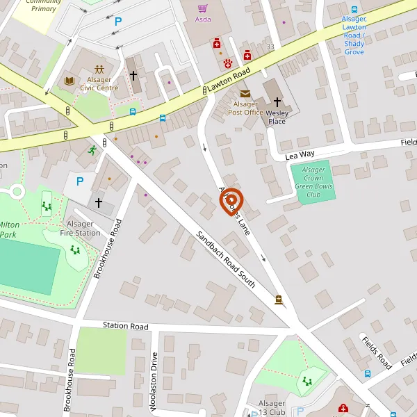 Map showing approximate location: 25, Sandbach Road South, Alsager, Stoke-On-Trent, Cheshire, ST7 2LW