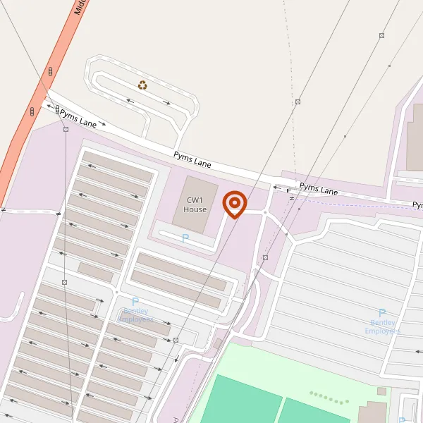 Map showing approximate location: Bentley Motors Limited, Pyms Lane, Crewe, CW1 3PL