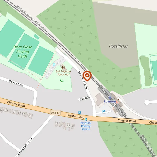 Map showing approximate location: Silk Mill, Spinners Lane, Poynton, SK12 1GN