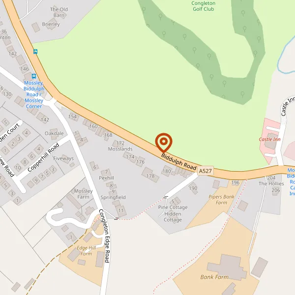 Map showing approximate location: 176, Biddulph Road, Congleton, CW12 3LS