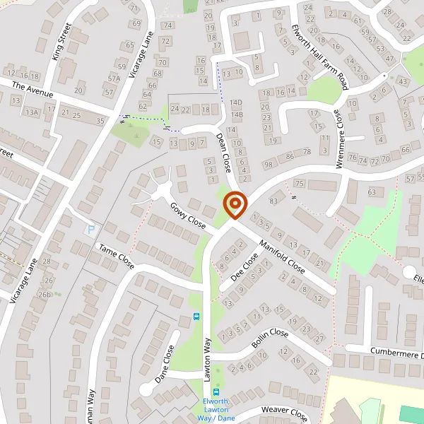 Map showing approximate location: Land adjacent to 2, Gowy Close, Sandbach