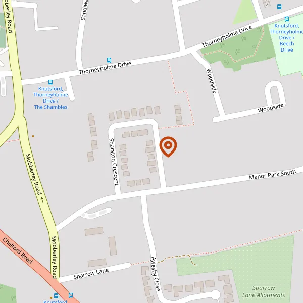 Map showing approximate location: 22, Sharston Crescent, Knutsford, Cheshire, WA16 8AF