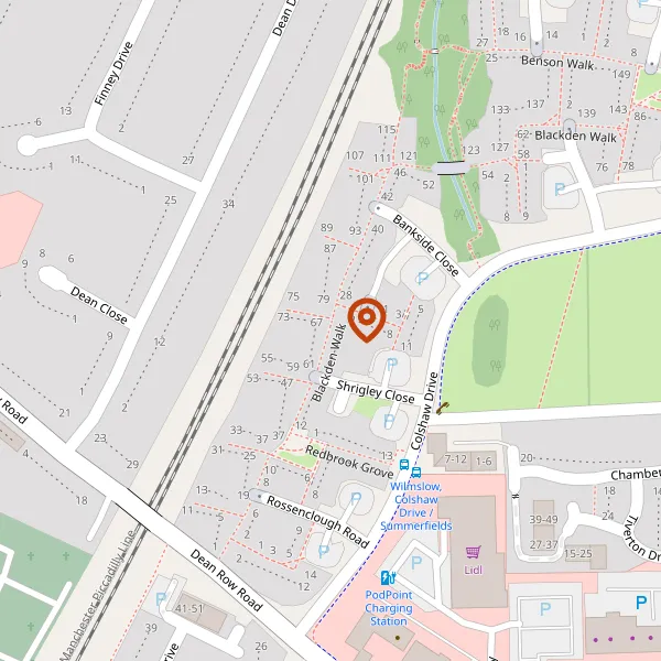 Map showing approximate location: 57, Blackden Walk, Wilmslow, Cheshire, SK9 2EL