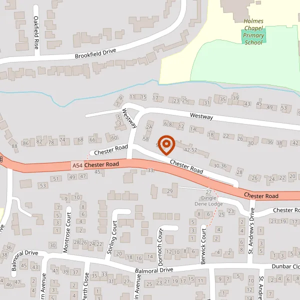 Map showing approximate location: Croco Brook Farm, 57, Chester Road, Holmes Chapel, CW4 7DR