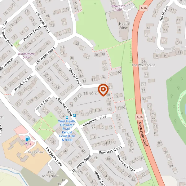 Map showing approximate location: 30, Kendal Court, Congleton, CW12 4JN