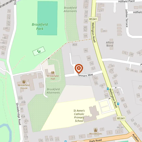 Map showing approximate location: 3, Tanners Way, Nantwich, CW5 7FL