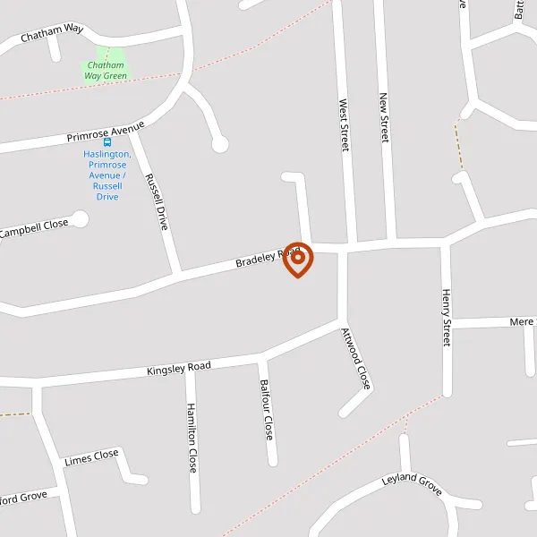 Map showing approximate location: 44, Bradeley Road, Haslington, CW1 5PU