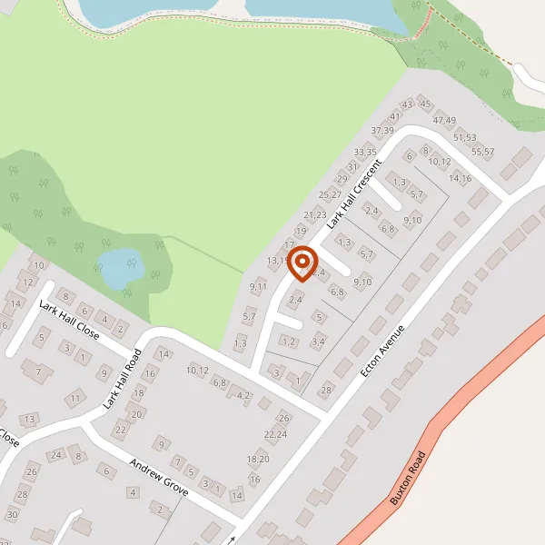 Map showing approximate location: 11, Lark Hall Crescent, Macclesfield, SK10 1QU