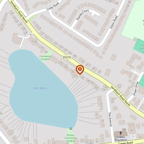 Map showing approximate location: 118A, Sandbach Road North, Alsager, Cheshire, ST7 2AW