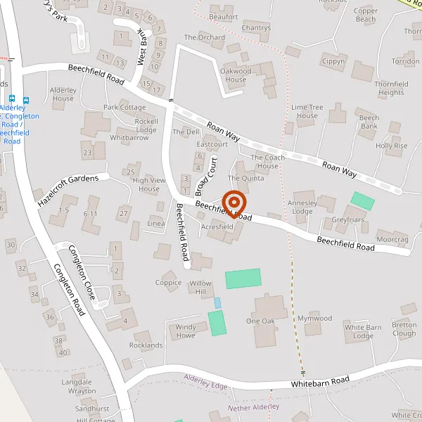 Map showing approximate location: The Coppice, Beechfield Road, Alderley Edge, Wilmslow, Cheshire, SK9 7AU