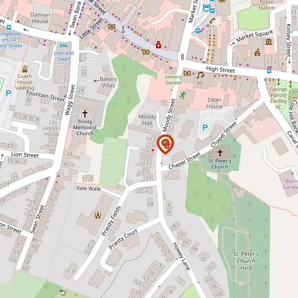 Map showing approximate location: Moody Terrace Dental Practice Limited, 17, Moody Street, Congleton, CW12 4AN