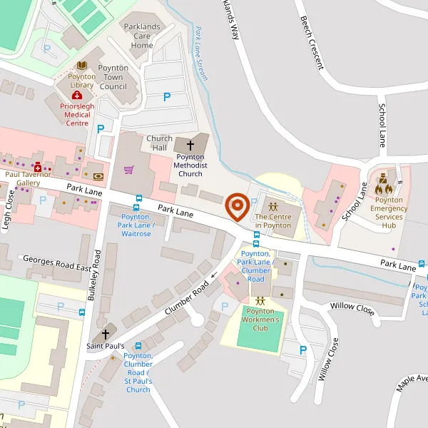 Map showing approximate location: 103, Park Lane, Poynton, Stockport, SK12 1RB