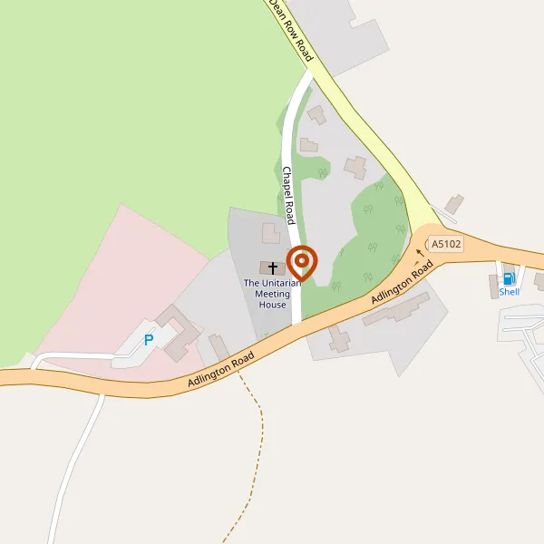 Map showing approximate location: Dean Row Chapel Congregational Hall, Chapel Road, Wilmslow, Cheshire