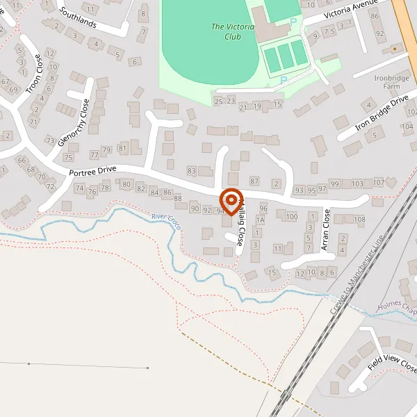 Map showing approximate location: 92, Portree Drive, Holmes Chapel, CW4 7JF