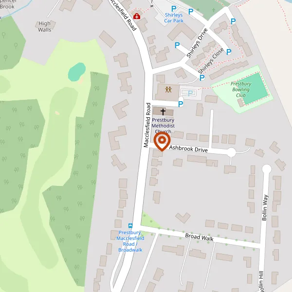 Map showing approximate location: Roughlands, 12, Macclesfield Road, Prestbury, SK10 4BN