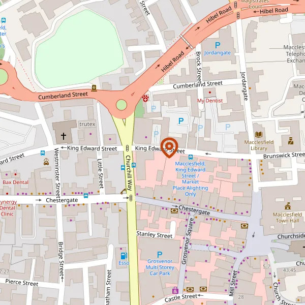 Map showing approximate location: Job Centre, 30, King Edward Street, Macclesfield, SK10 1AE