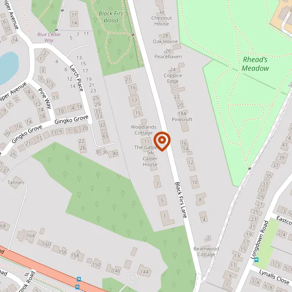 Map showing approximate location: Calder House, 9A, Black Firs Lane, Somerford, CW12 4QG