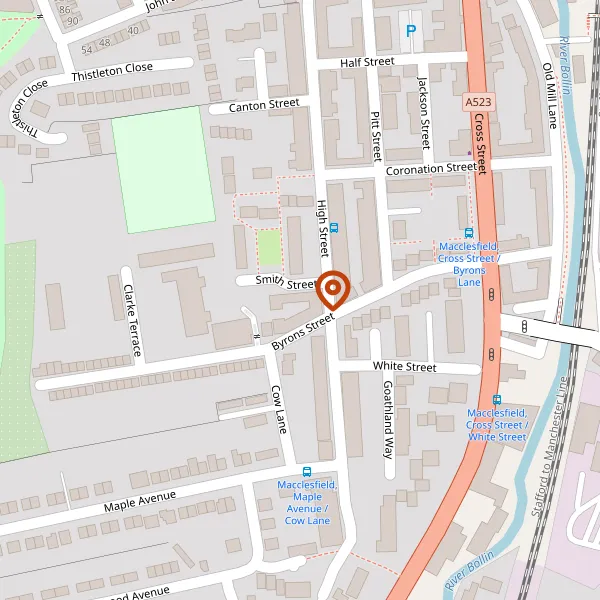 Map showing approximate location: 17, Smith Street, Macclesfield, Cheshire, SK11 7QF