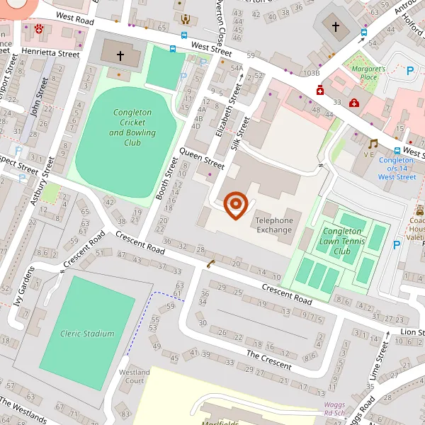 Map showing approximate location: Quarry Roundabout (A34), Congleton