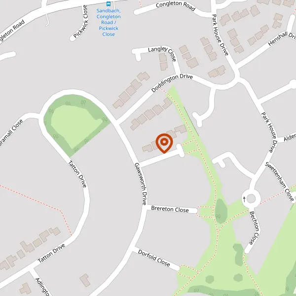 Map showing approximate location: 22, Gawsworth Drive, Sandbach, Cheshire, CW11 1DY