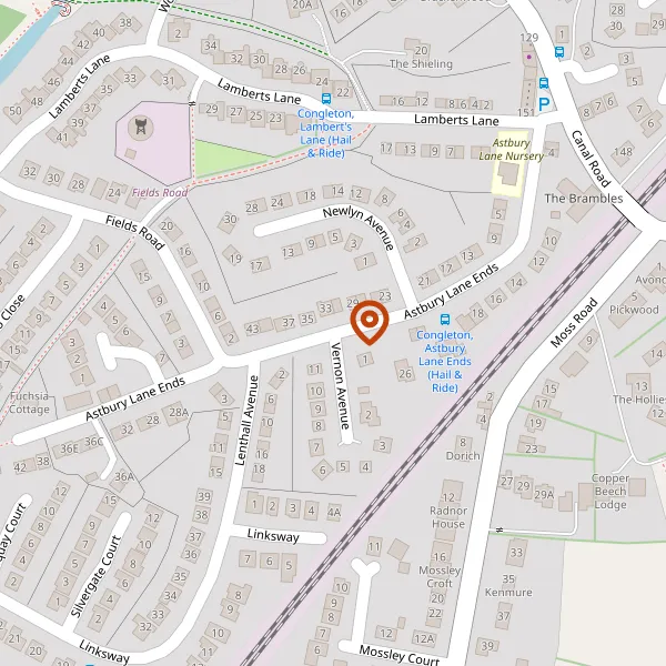 Map showing approximate location: Land Adj (to the west of), March Cottage, Astbury Lane Ends, Congleton, Cheshire