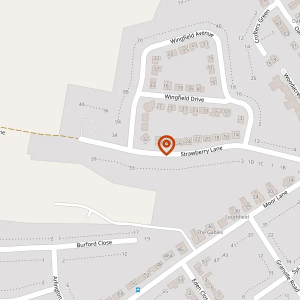 Map showing approximate location: 32, Strawberry Lane, Wilmslow, Cheshire, SK9 6AQ