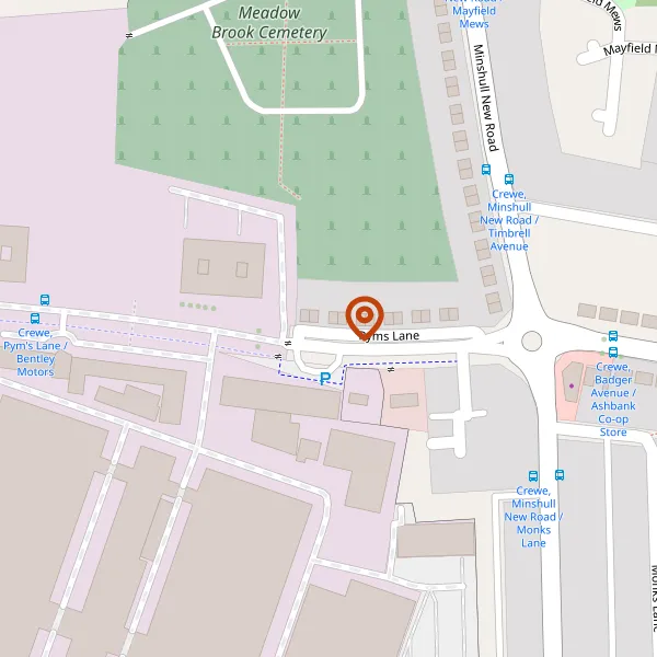 Map showing approximate location: 19, Pyms Lane, Crewe, CW1 3PJ