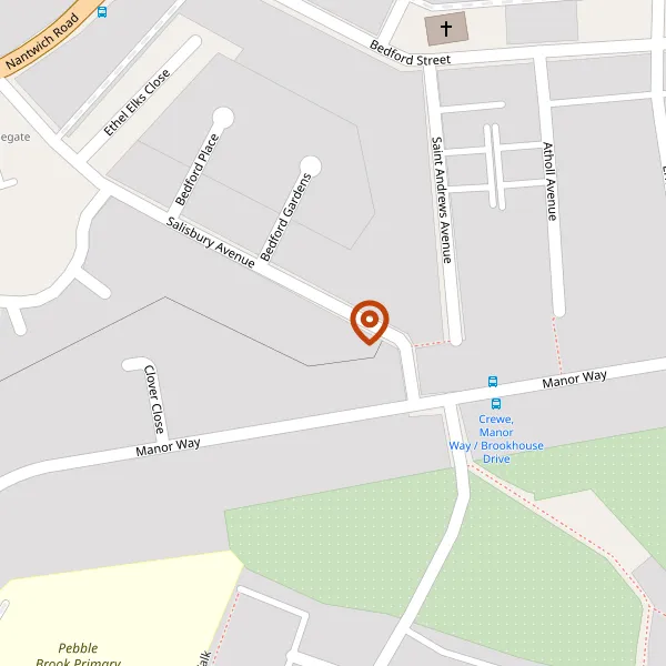 Map showing approximate location: 64, Salisbury Avenue, Crewe, CW2 6JW