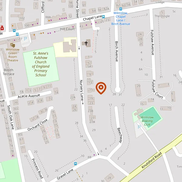 Map showing approximate location: 23B, Nursery Lane, Wilmslow, Cheshire, SK9 5JG