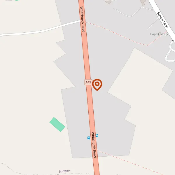 Map showing approximate location: Land At Bunbury Heath, Whitchurch Road, Bunbury