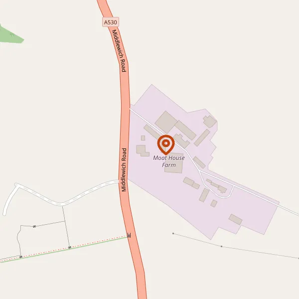 Map showing approximate location: Moat House Farm, Middlewich Road, Minshull Vernon, CW1 4RD