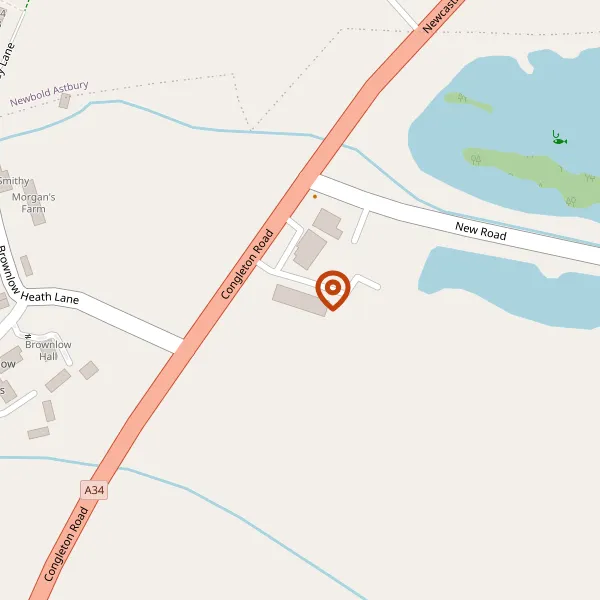 Map showing approximate location: West Lodge, Newcastle Road, Moreton, CW12 4SB