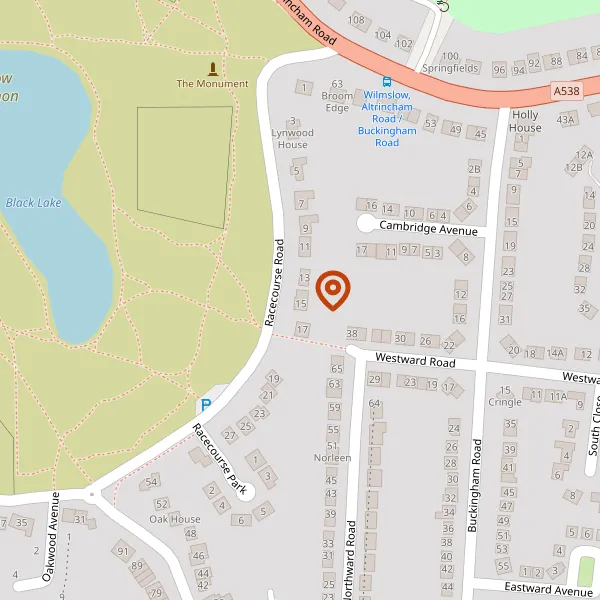 Map showing approximate location: 25, Racecourse Road, Wilmslow, Cheshire, SK9 5LF