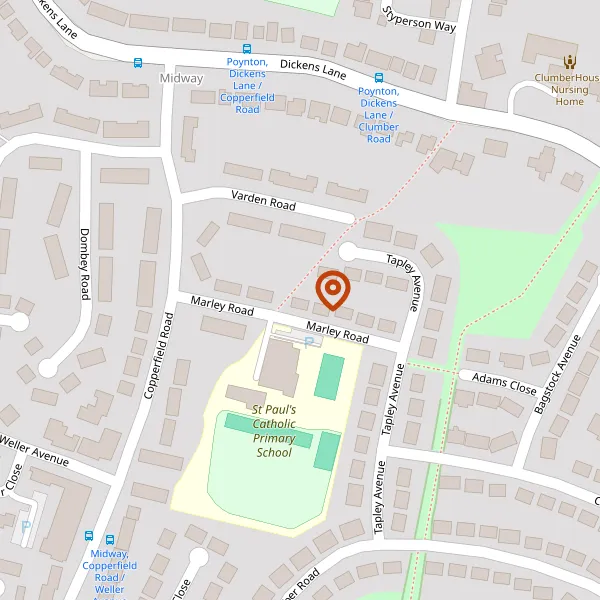 Map showing approximate location: 1, Marley Road, Poynton, SK12 1LY