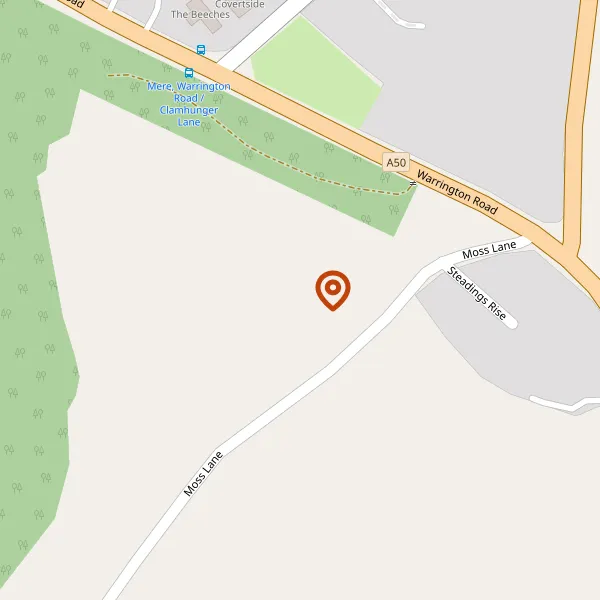 Map showing approximate location: White Cottage, Moss Lane, Mere, WA16 0TA